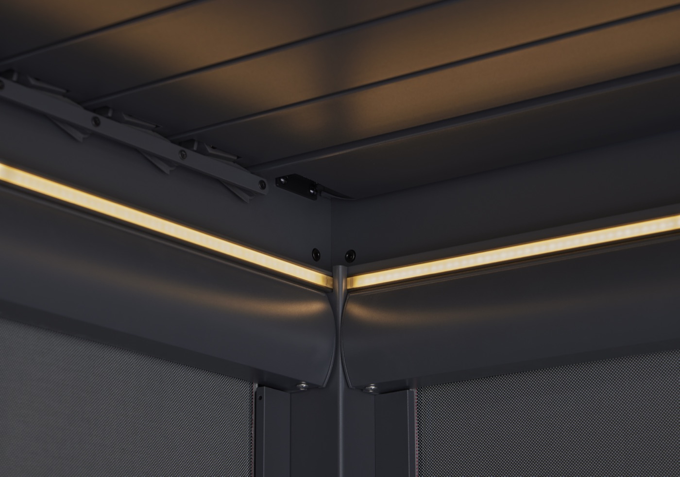 Warm integrated LED strip detail